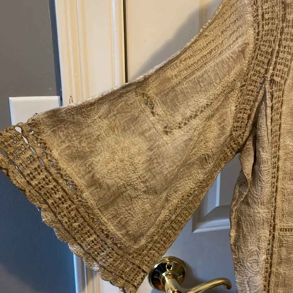 Democracy woven and crocheted beige top - Picture 6 of 6